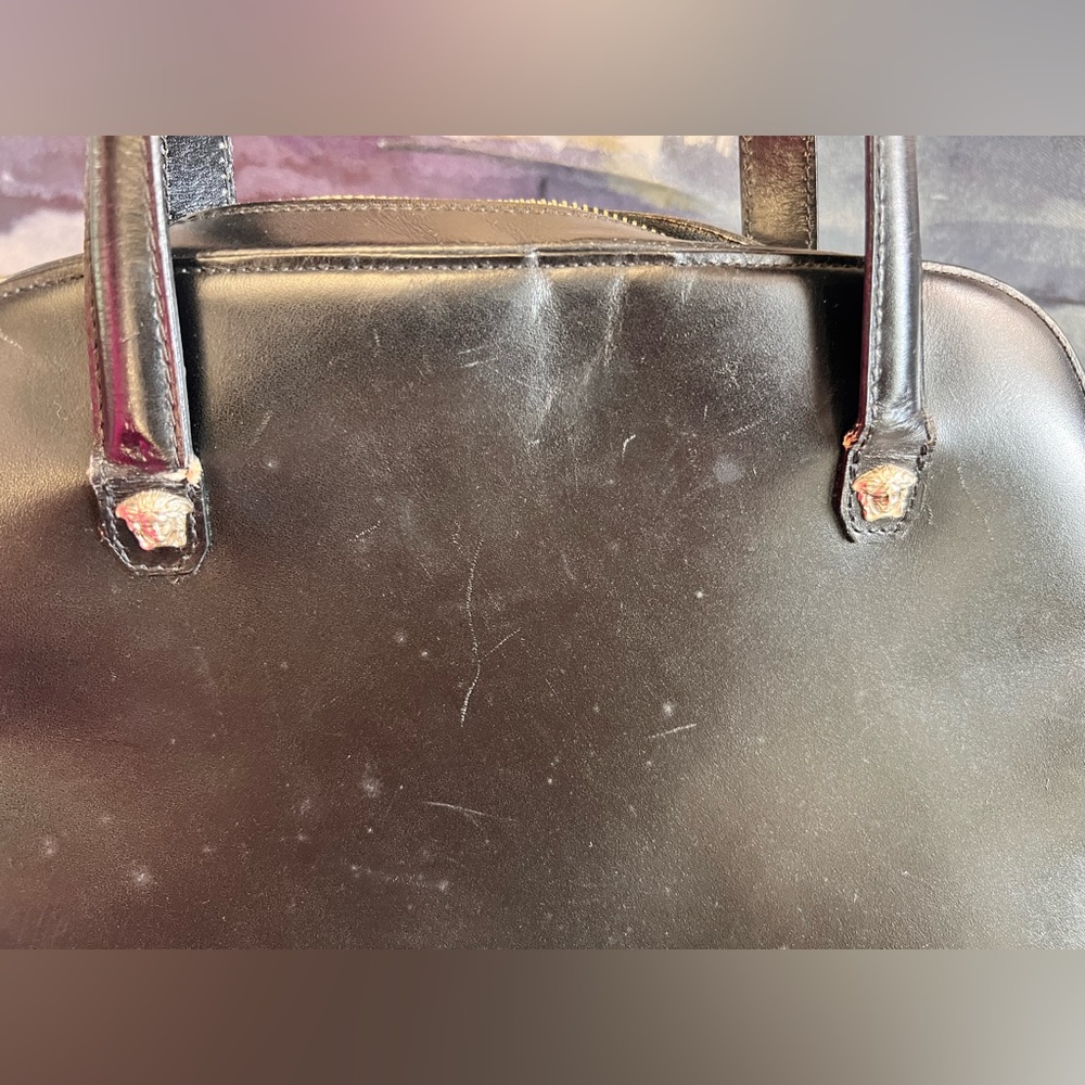 Vintage Versace Black Leather Handbag - Picture 7 of 15